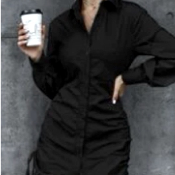 Never worn black dress with tie touching on sides. - Picture 1 of 4